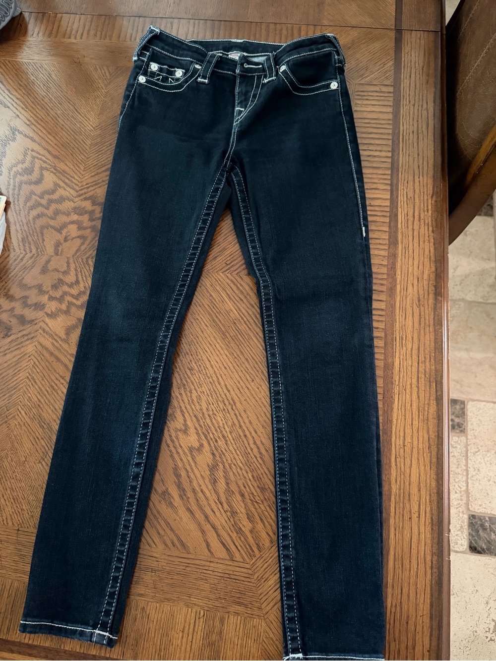 True Religion Women’s Dark Wash Skinny Jeans - Black